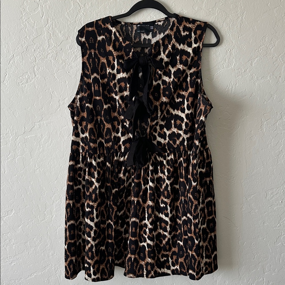 Leopard Print Tie Front Dress